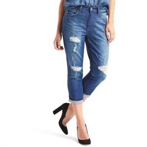 Gap 1969 Best Girlfriend Distressed Jeans With Released Hem Vintage Wash Size 27